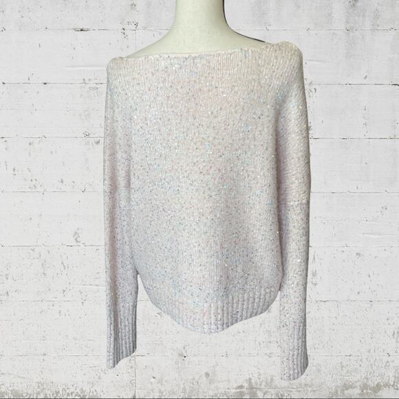 Rebecca Minkoff Cotton Katia Sweater in Pale Pink Sequin Size XL - Picture 7 of 11
